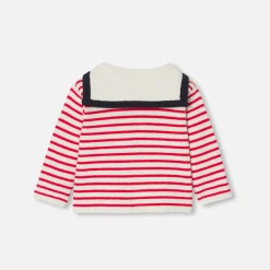 Baby boy cardigan with a sailor collar