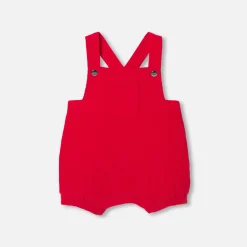 Baby boy short velvet overalls