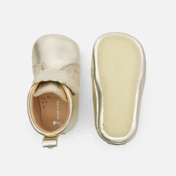 Baby girl iridescent leather slippers