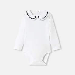 Baby girl bodysuit with fancy collar