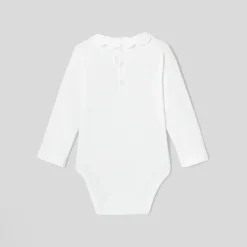Baby girl bodysuit with scalloped collar