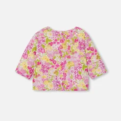 Baby girl cardigan in Liberty fabric