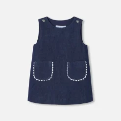 Baby girl denim pinafore dress