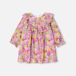 Baby girl dress in velvet Liberty fabric