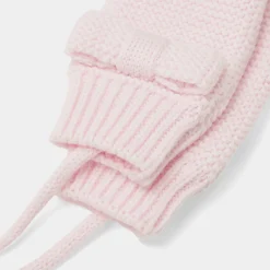Baby girl knitted mittens