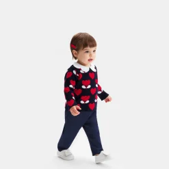 Baby girl sweater in jacquard knit