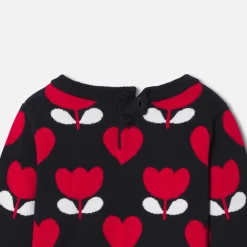 Baby girl sweater in jacquard knit