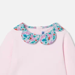 Baby girl sweatshirt with Liberty fabric collar