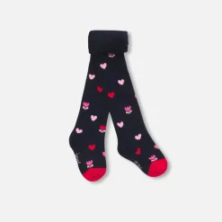 Baby girl tights with tulip heart design