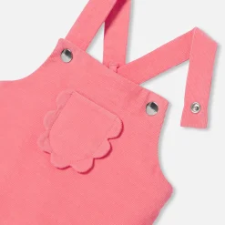 Baby girl velvet overalls