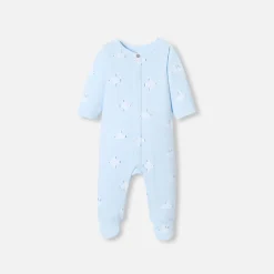 Baby pajamas in fleece with a seagull pattern
