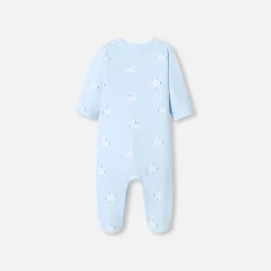 Baby pajamas in fleece with a seagull pattern