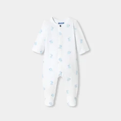 Baby pajamas in fleece with a bunny pattern