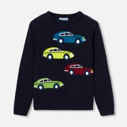 Boy car intarsia sweater