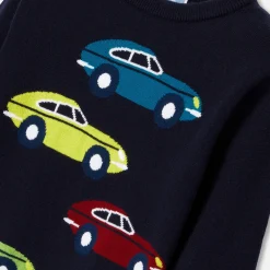 Boy car intarsia sweater