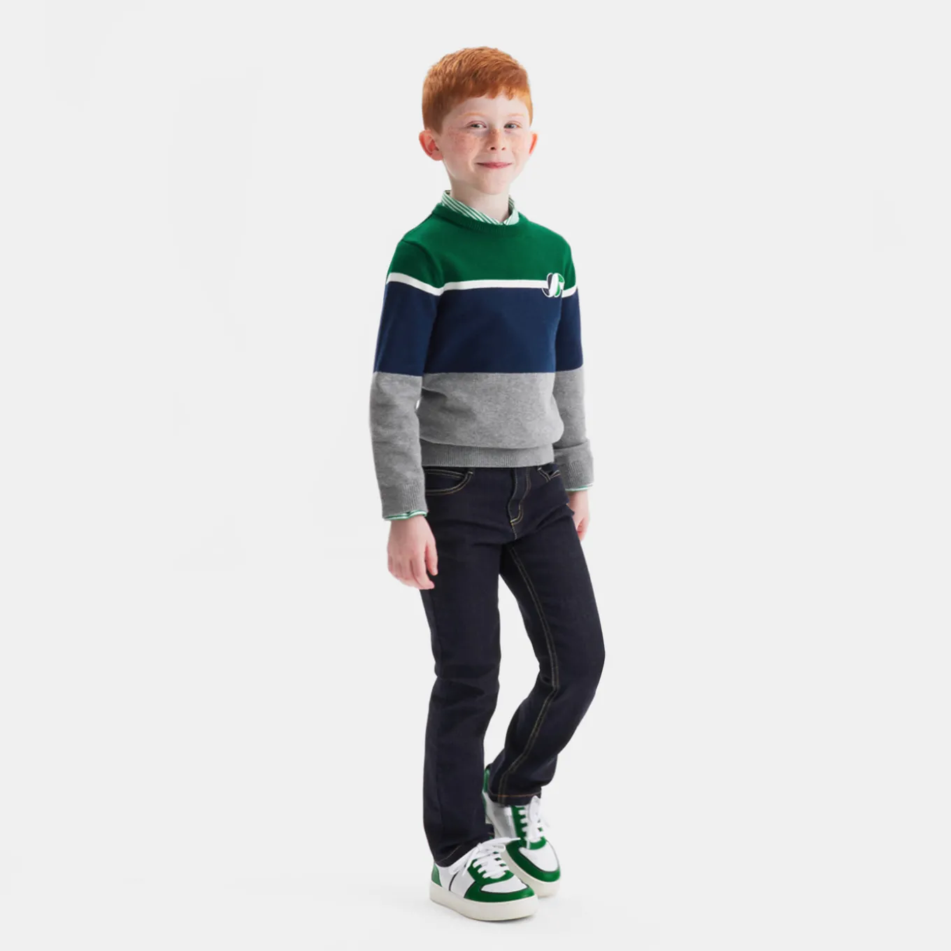 Boy color block sweater