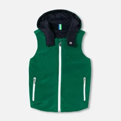 Boy reversible sleeveless padded jacket