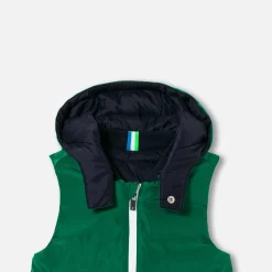 Boy reversible sleeveless padded jacket