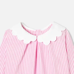 Girl blouse in striped poplin