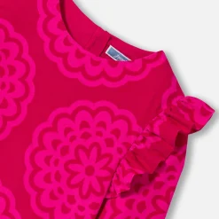 Girl dress with rosette print