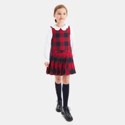 Girl flannel pinafore dress