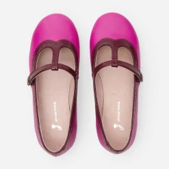 Girl leather t-bar shoes