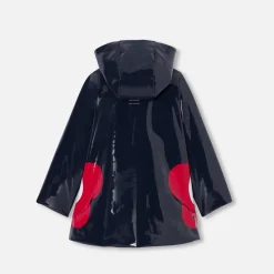 Girl patent raincoat