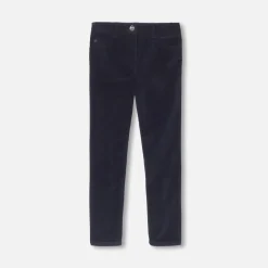 Girl slim-fit velour trousers