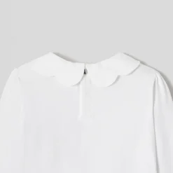 Girl T-shirt with scalloped collar