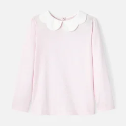 Girl T-shirt with scalloped collar