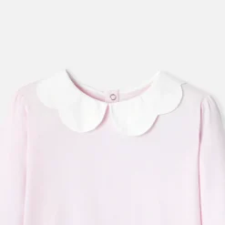 Girl T-shirt with scalloped collar
