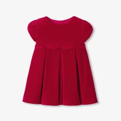 Holiday velvet baby dress