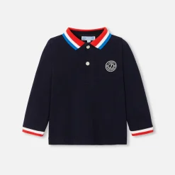 Long-sleeved baby boy polo shirt