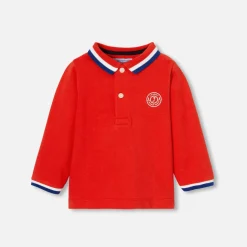 Long-sleeved baby boy polo shirt